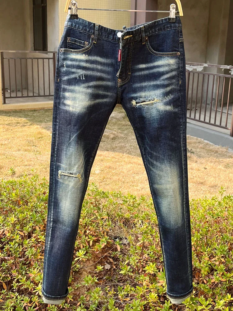 Men's Slim Fit Denim Jeans DSQUARE Embroidery Distred Patches Elastic Faion Urban Sle Youth Casual Wear
Men's Slim Fit Denim Jeans DSQUARE Embroidery Distred Patches Elastic Faion Urban Sle Youth Casual Wear