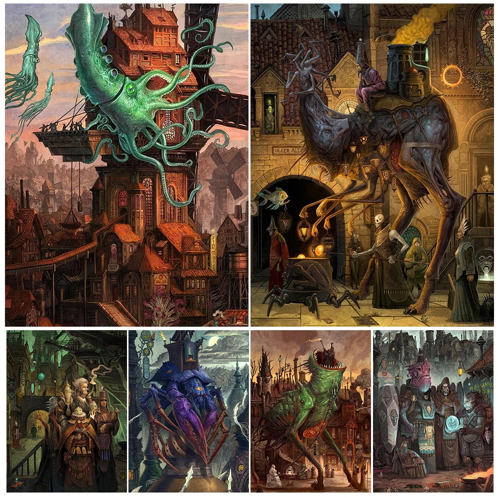 The Book Of Wizards Abstract Monster City Wall Art Canvas Painting Voodoo Witch Punk Art Poster Print Home Decoration Unframed 
The Book Of Wizards Abstract Monster City Wall Art Canvas Painting Voodoo Witch Punk Art Poster Print Home Decoration Unframed