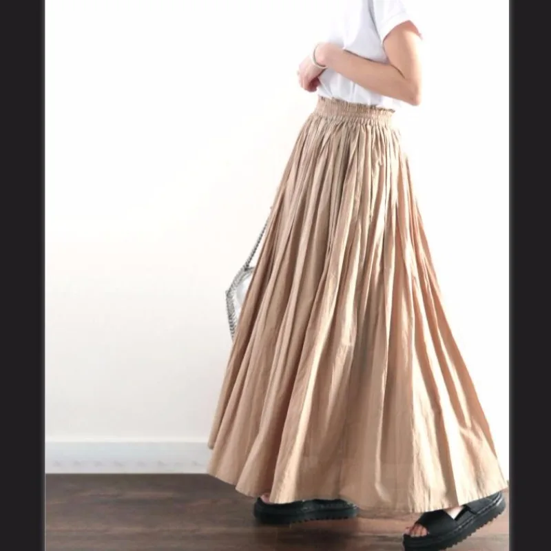 Юбка миди А-силуэта с высокой талией для женщин, весна-лето, на резинке, из чистого хлопка, плиссированная, в японском стиле, для трансграничной торговли
Юбка миди А-силуэта с высокой талией для женщин, весна-лето, на резинке, из чистого хлопка, плиссированная, в японском стиле, для трансграничной торговли