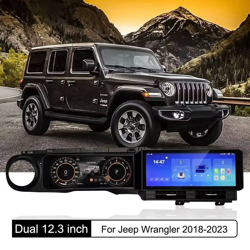 12.3inch For Jeep Wrangler JL 2018-2023 Carplay Dual Screen Android 13 Multimedia Radio LCD Dashboard Digital Cluster stereo
12.3inch For Jeep Wrangler JL 2018-2023 Carplay Dual Screen Android 13 Multimedia Radio LCD Dashboard Digital Cluster stereo