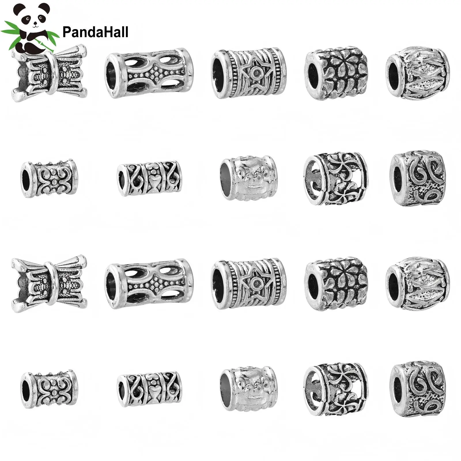 PandaHall 100Pcs 10 Styles Antique Silver Straight Tube Spacer Beads Large Hole Beads for Necklace Hair Clasp Making
PandaHall 100Pcs 10 Styles Antique Silver Straight Tube Spacer Beads Large Hole Beads for Necklace Hair Clasp Making