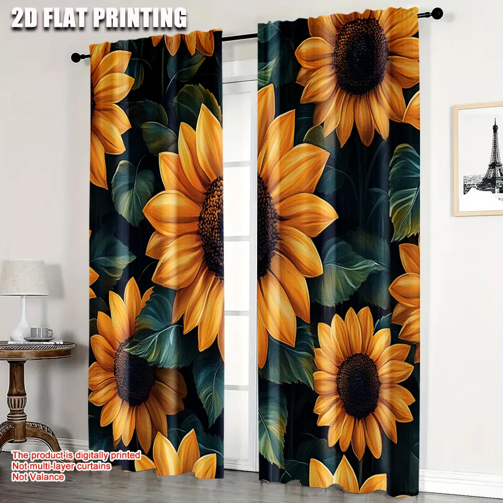 2pcs, Curtains&Window Treatment 2D print Black Sunflower Versatile Polyester (without rod) Stuff Clearance Perfect for Bedroom,
2pcs, Curtains&Window Treatment 2D print Black Sunflower Versatile Polyester (without rod) Stuff Clearance Perfect for Bedroom,