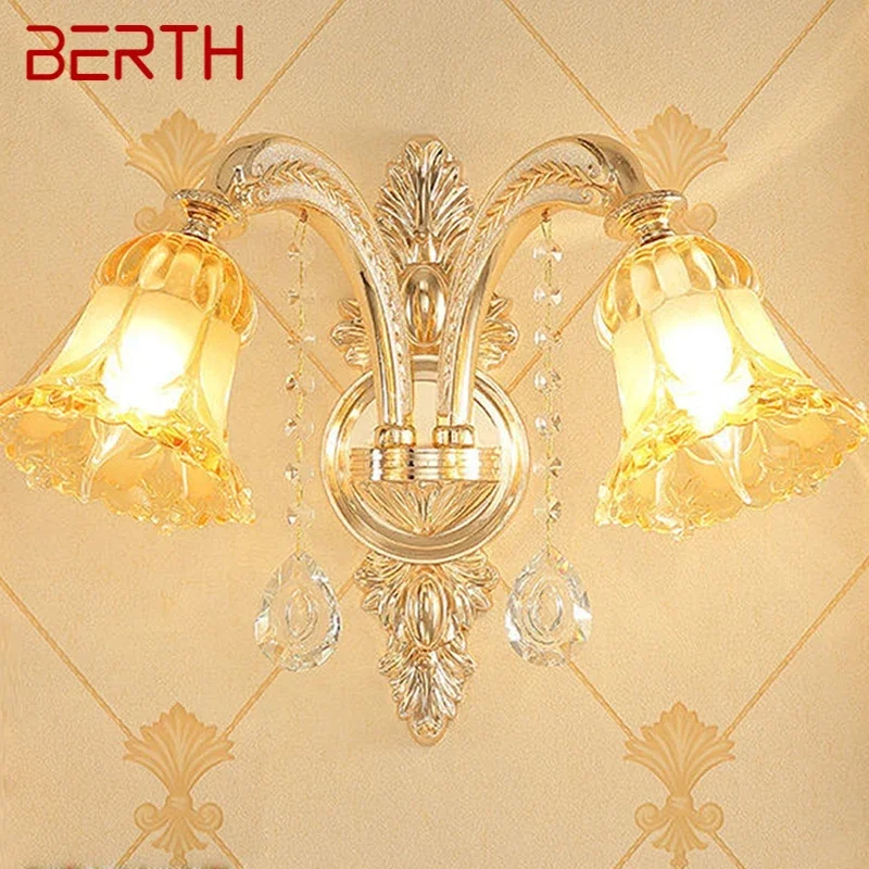 BERTH Luxury Crystal Wall Lamp European Living Room Bedroom Bedside Lamp Background Wall Corridor Villa Hotel Lighting
BERTH Luxury Crystal Wall Lamp European Living Room Bedroom Bedside Lamp Background Wall Corridor Villa Hotel Lighting