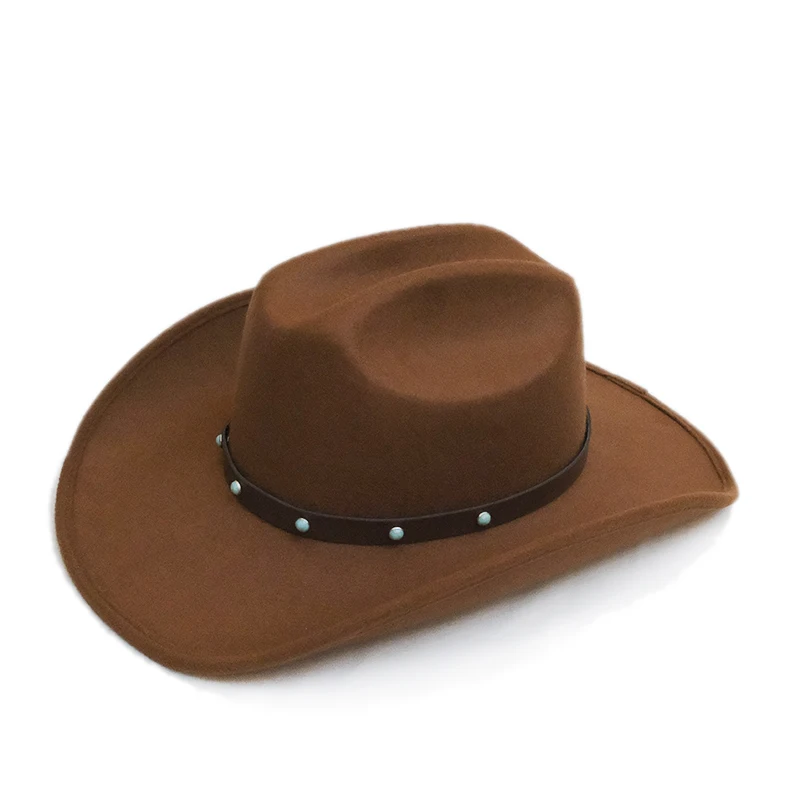Retro Turquoise Leather Belt Autumn Winter Warm Wide Brim Women Men Hard Felt Yellowstone Style Cap Cowboy Cowgirl Hat 58-59cm
Retro Turquoise Leather Belt Autumn Winter Warm Wide Brim Women Men Hard Felt Yellowstone Style Cap Cowboy Cowgirl Hat 58-59cm