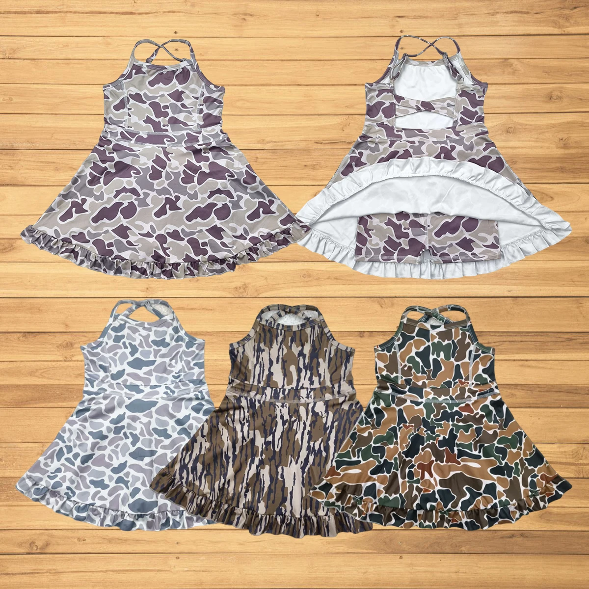 Wholesale Hot Sale Western Boutiuqe Sibling Baby Girls Strap Western Camo Print Yoga Activity Wear Ruffle Knee Length Dresses
Wholesale Hot Sale Western Boutiuqe Sibling Baby Girls Strap Western Camo Print Yoga Activity Wear Ruffle Knee Length Dresses