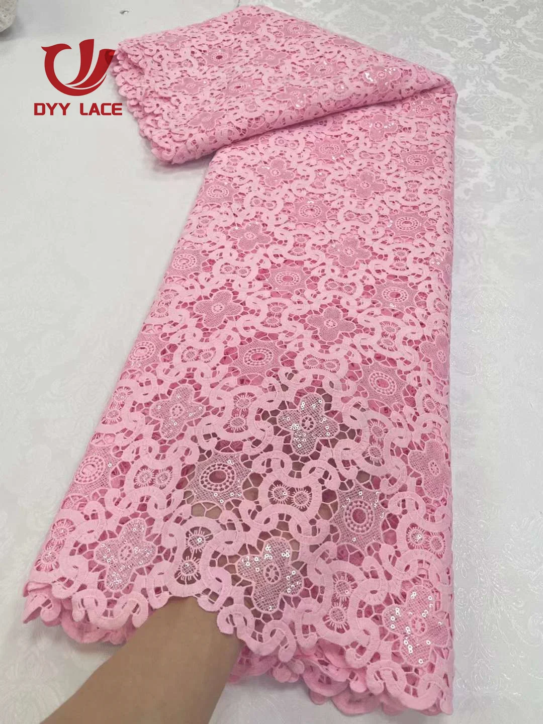 Luxury African Cord Lace Fabric High Quality Nigerian Chiffon Guipure Cord Lace Fabrics For Women Wedding Sewing 5 Yards
Luxury African Cord Lace Fabric High Quality Nigerian Chiffon Guipure Cord Lace Fabrics For Women Wedding Sewing 5 Yards