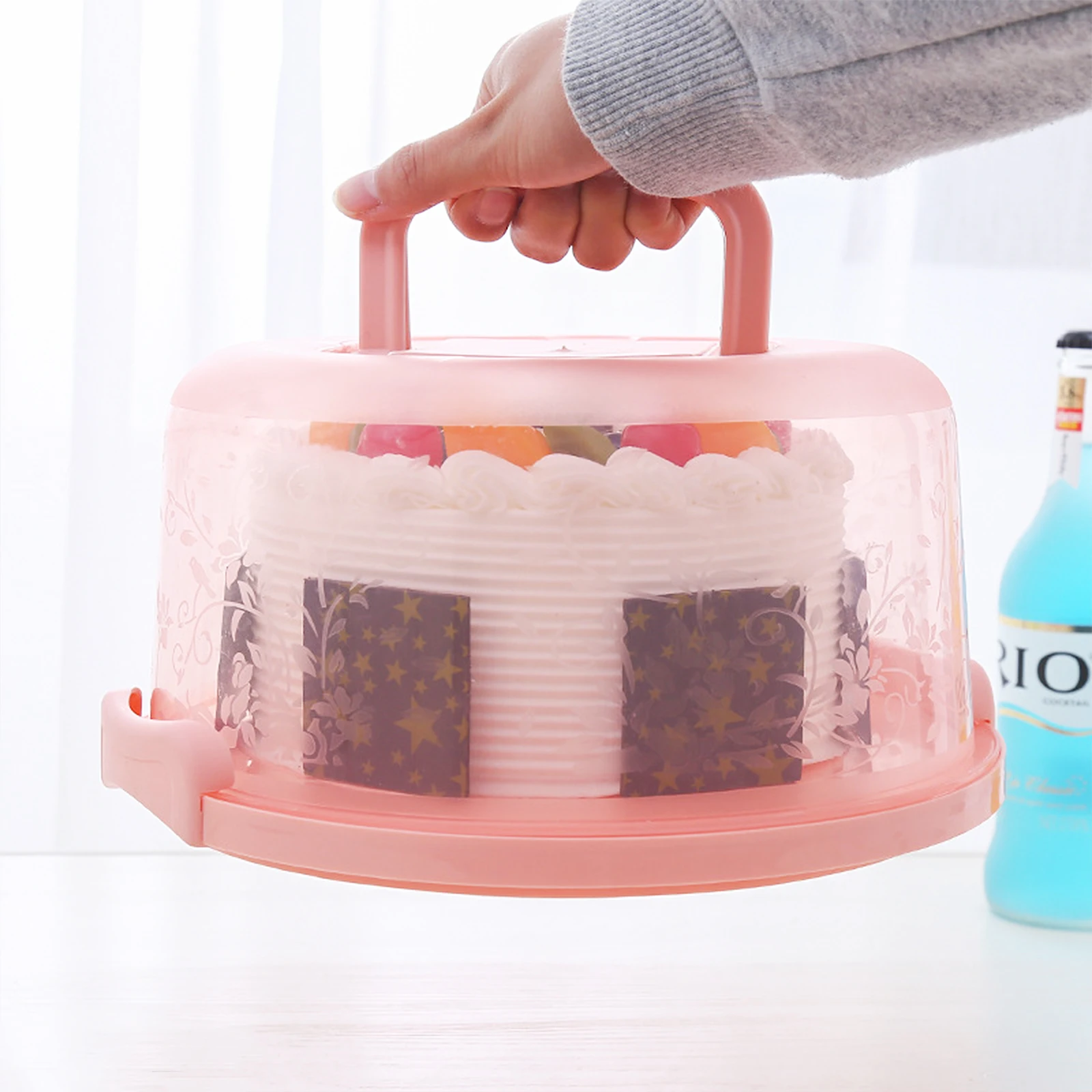 Portable Cake Box Round Plastic Container with Handle Sealing Buckle Blue Color Lightweight Food Packing Boxes Dessert Container
Portable Cake Box Round Plastic Container with Handle Sealing Buckle Blue Color Lightweight Food Packing Boxes Dessert Container