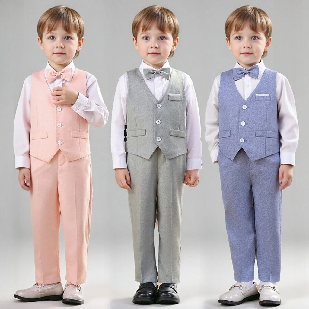 Элегантный жилет для мальчиков, комплект весенне-летнего британского джентльмена, детский смокинг для фотосессии на свадьбу, день рождения, детская школьная форма
Элегантный жилет для мальчиков, комплект весенне-летнего британского джентльмена, детский смокинг для фотосессии на свадьбу, день рождения, детская школьная форма