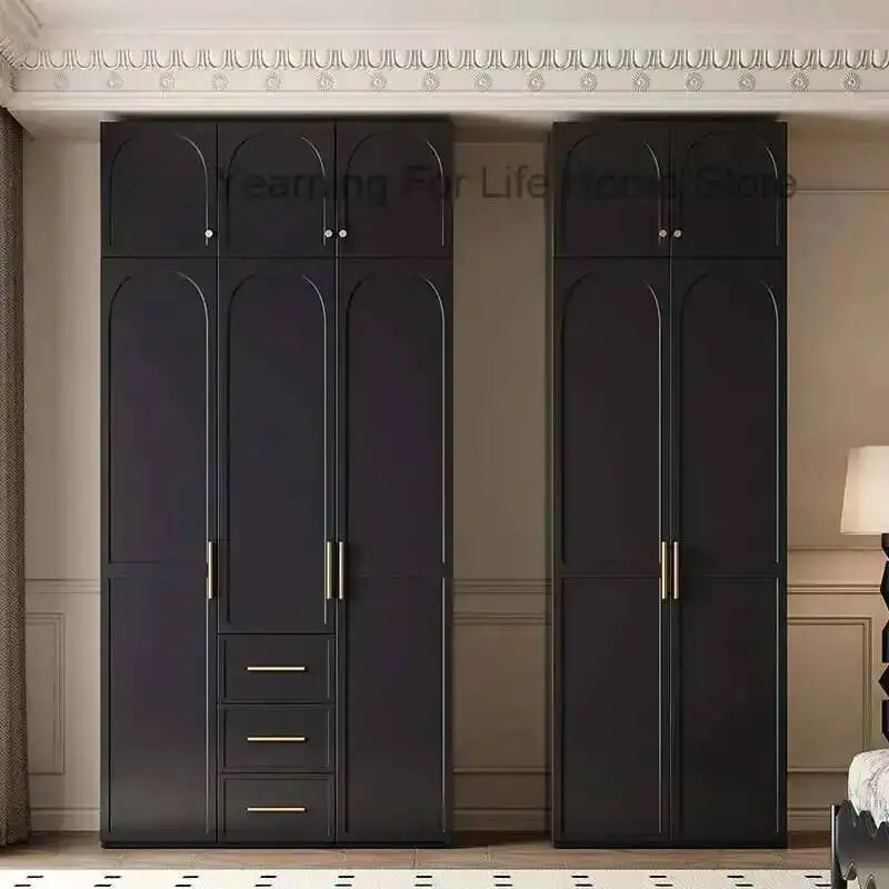 Wardrobes Black Luxury Retro Storage Style Open Multilayer Cabinet Closets Wardrobes Bedroom Storage Armario Hotel Furniture
Wardrobes Black Luxury Retro Storage Style Open Multilayer Cabinet Closets Wardrobes Bedroom Storage Armario Hotel Furniture