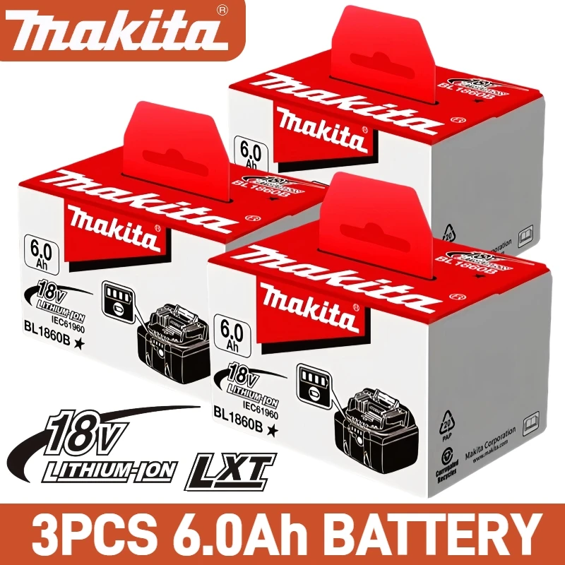 Original Makita Battery, 6000mAh, With LED indicator Rechargeable Makita 18V Battery,for BL1830 BL1840 BL1850 BL1860B Battery
Original Makita Battery, 6000mAh, With LED indicator Rechargeable Makita 18V Battery,for BL1830 BL1840 BL1850 BL1860B Battery