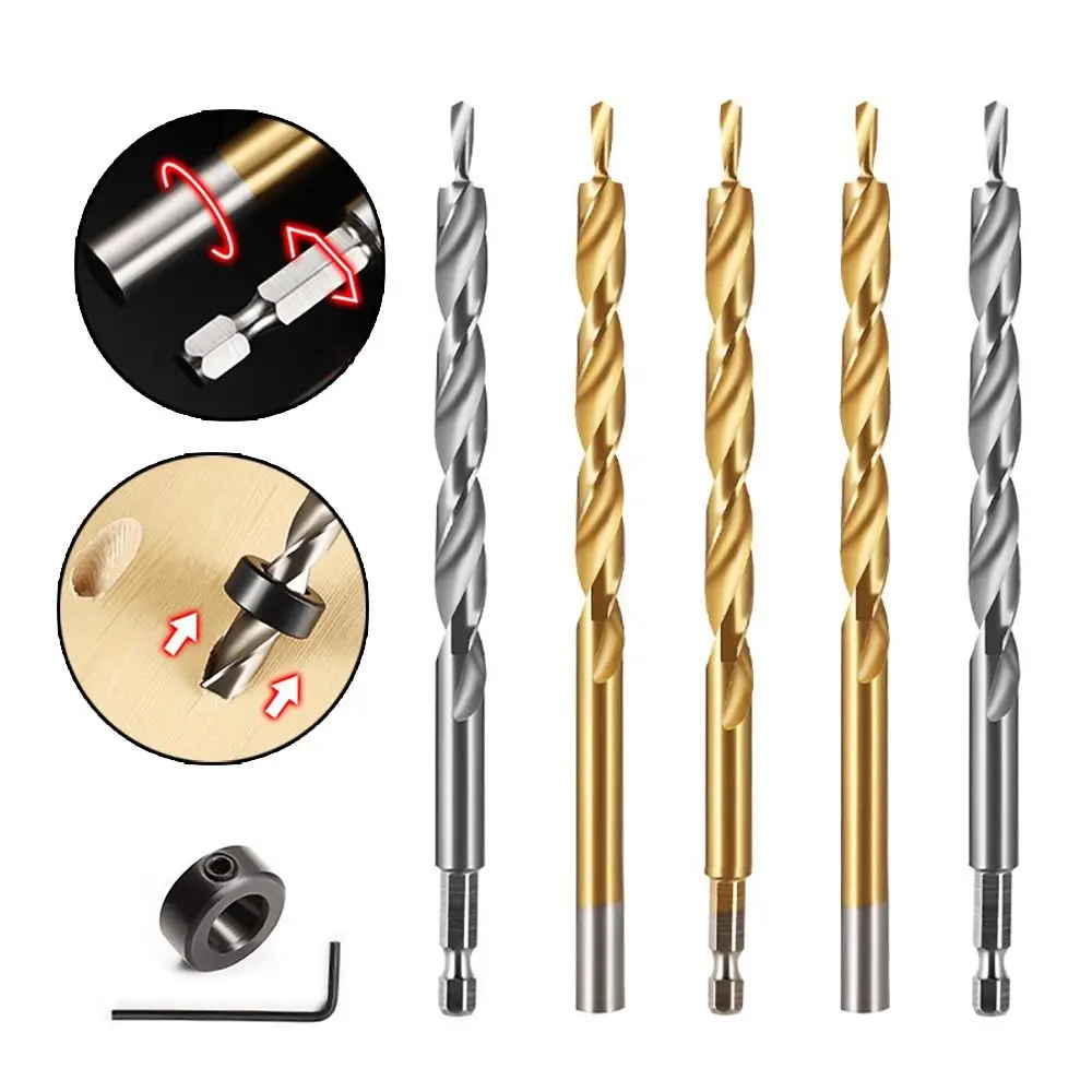 HSS (High Speed Steel) Center Drill Stop Collar Hexagonal Handle Pocket Hole Drill Jig 9/9.5mm Diameter Wear-resistant
HSS (High Speed Steel) Center Drill Stop Collar Hexagonal Handle Pocket Hole Drill Jig 9/9.5mm Diameter Wear-resistant
