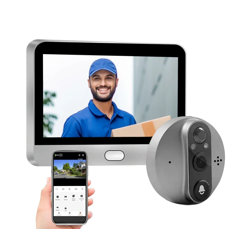 Приложение Mini Smart Life 3MP 120 ° Широкий угол обзора 2,4 ГГц Wi-Fi Волшебный дверной глазок Камеры с глазком Цифровой дверной звонок
Приложение Mini Smart Life 3MP 120 ° Широкий угол обзора 2,4 ГГц Wi-Fi Волшебный дверной глазок Камеры с глазком Цифровой дверной звонок