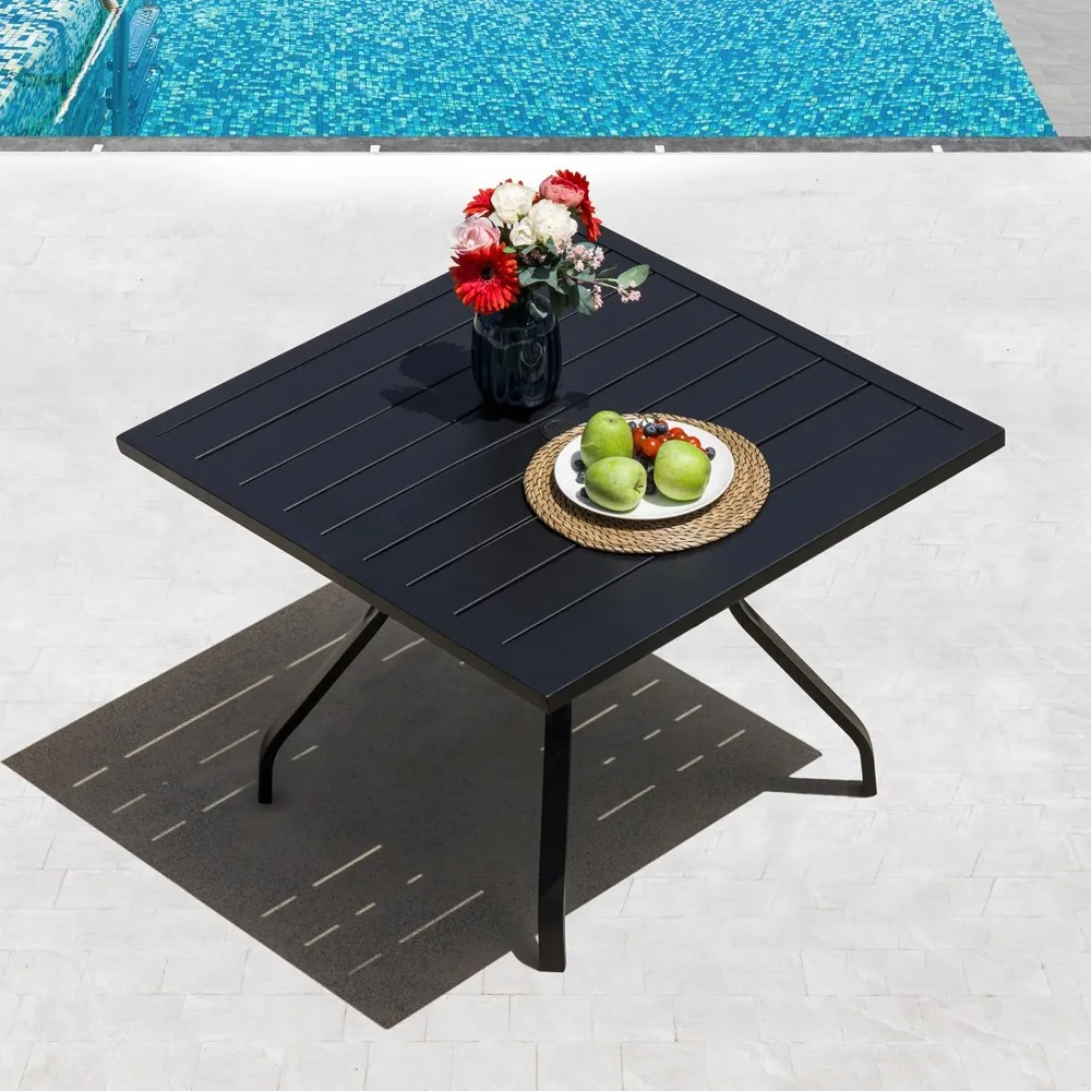 37" Outdoor Square Metal Patio Dining Table with Umbrella Hole, Weather-Resistant Table, Customized
37" Outdoor Square Metal Patio Dining Table with Umbrella Hole, Weather-Resistant Table, Customized