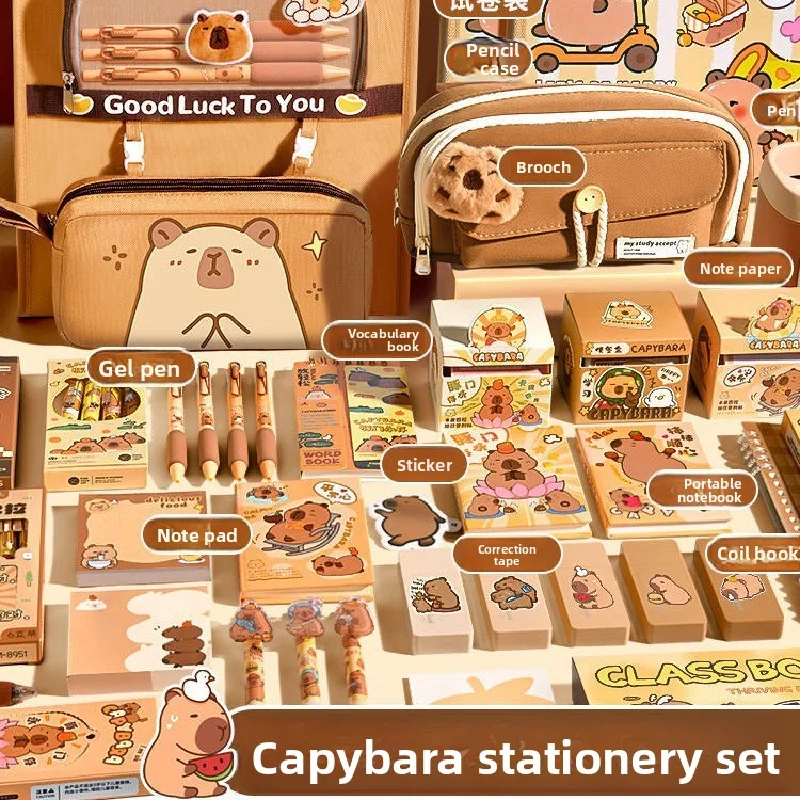 Large Capacity Gift Box Capybara Stationery Set Pencil Case Abundant Back-to-school Gift Kit Cute School Supplies for Students
Large Capacity Gift Box Capybara Stationery Set Pencil Case Abundant Back-to-school Gift Kit Cute School Supplies for Students