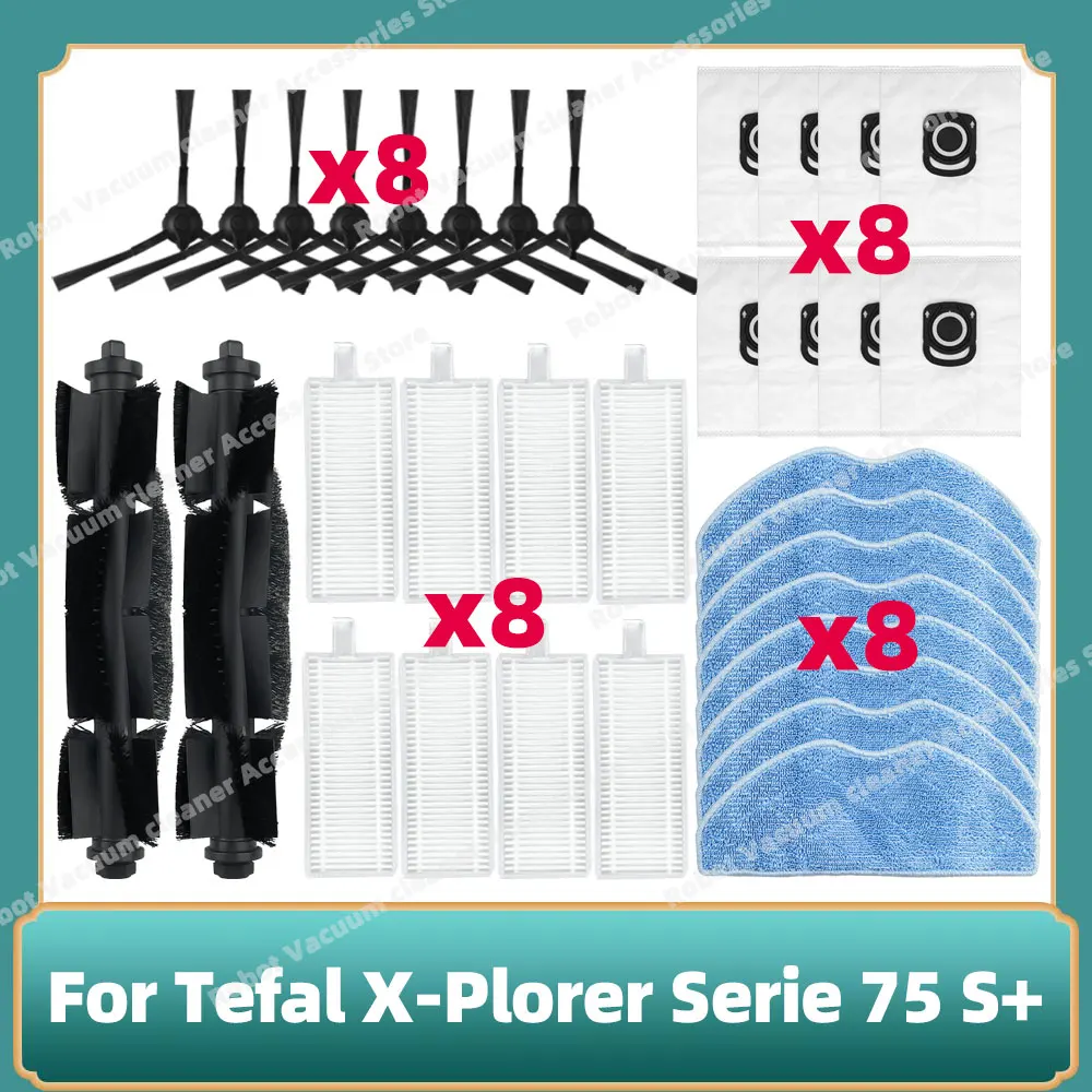 Compatible For Tefal Rowenta X-plorer Serie 75S RR8577WH / 75S+ RG8597W Roller Main Side Brush Hepa Filter Mop Cloth Parts
Compatible For Tefal Rowenta X-plorer Serie 75S RR8577WH / 75S+ RG8597W Roller Main Side Brush Hepa Filter Mop Cloth Parts