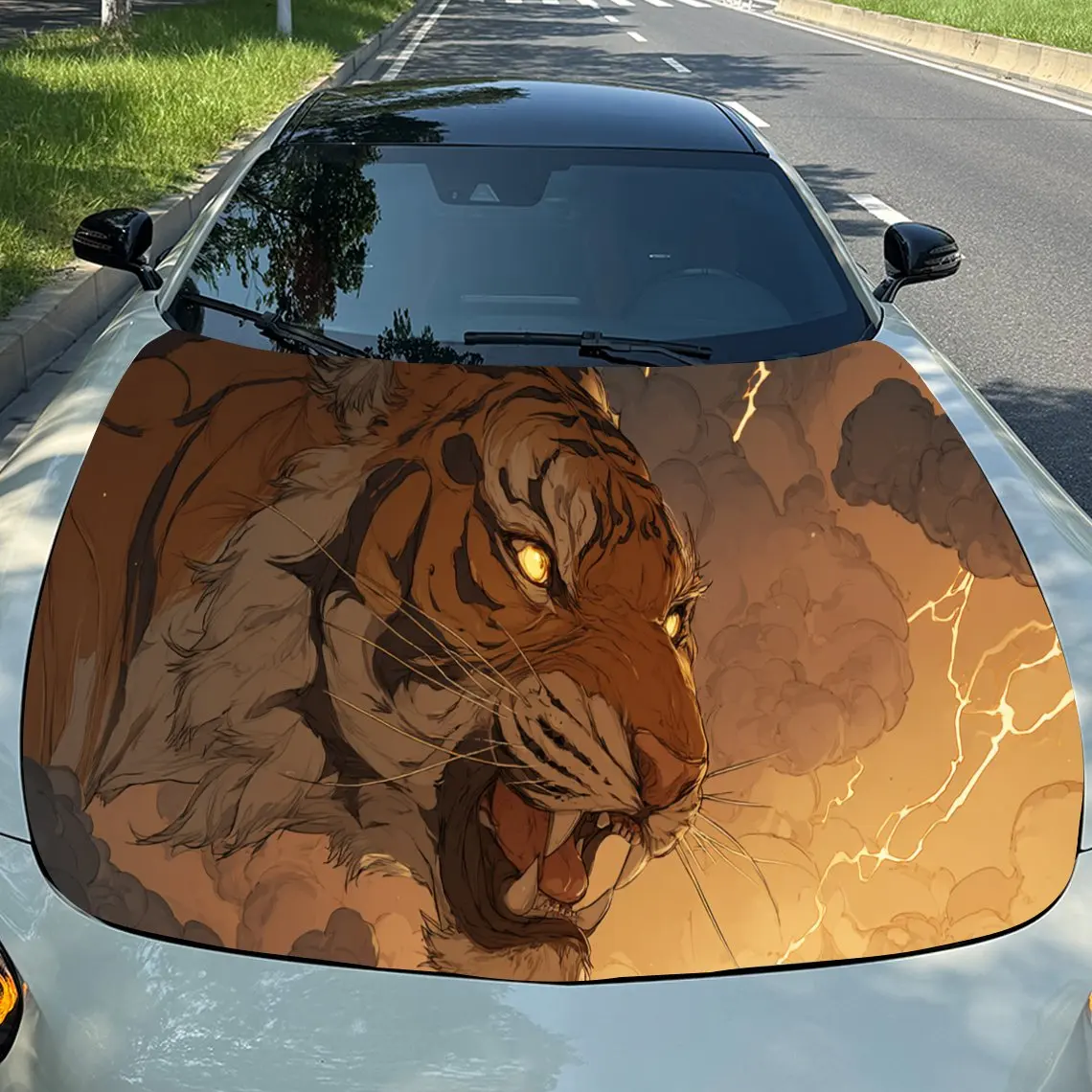 Charming Golden Tiger Car Hood Stickers - Self-Adhesive, Waterproof and Durable Vinyl Wrap, Decorate And Protect Your Car, Fit F
Charming Golden Tiger Car Hood Stickers - Self-Adhesive, Waterproof and Durable Vinyl Wrap, Decorate And Protect Your Car, Fit F