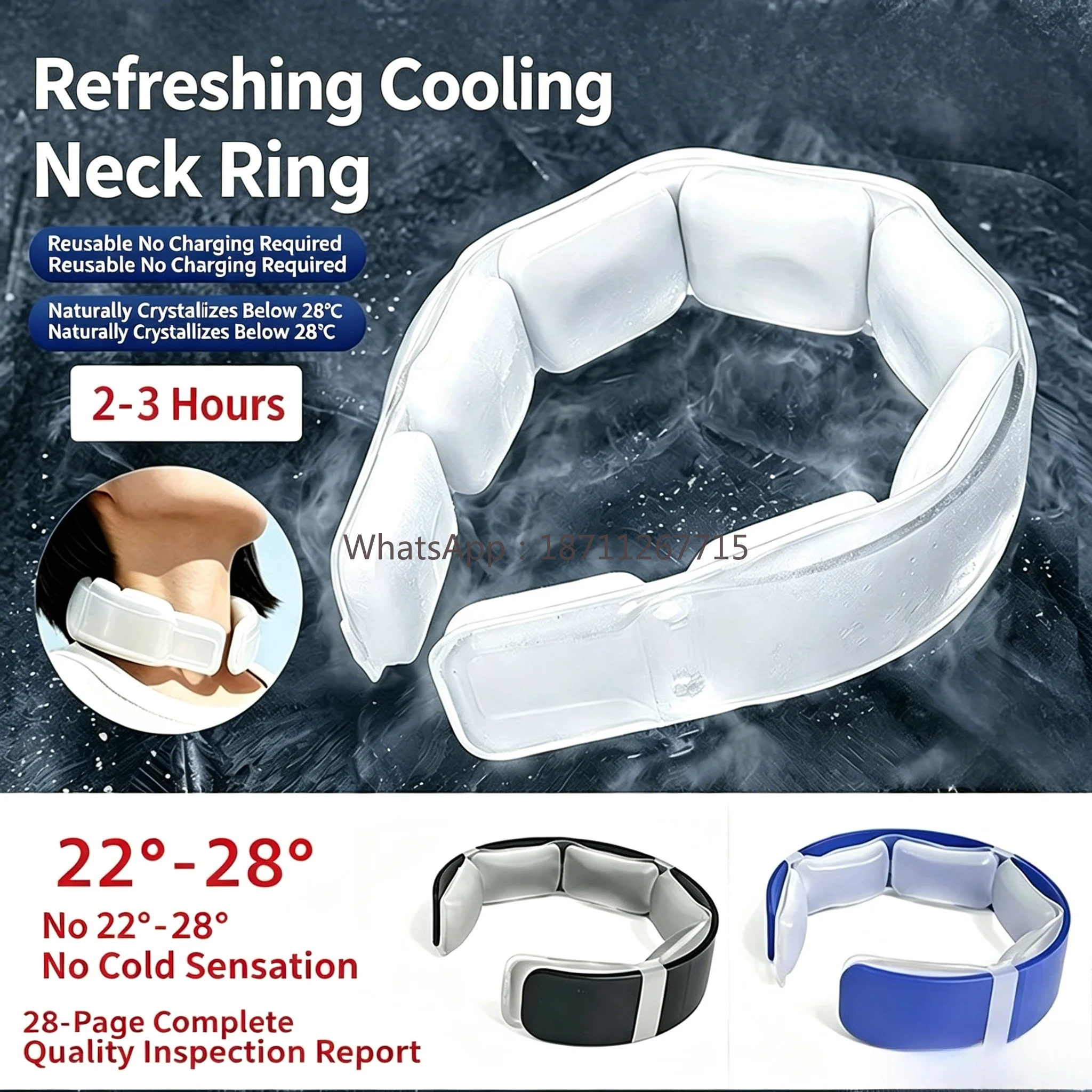New summer cooling ring outdoor sports ice collar summer cooling artifact neck portable heatstroke collar
New summer cooling ring outdoor sports ice collar summer cooling artifact neck portable heatstroke collar