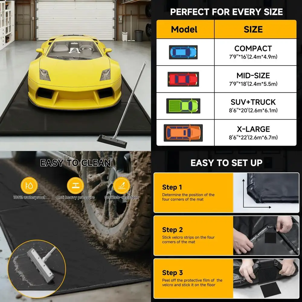 8'6 x 20' Heavy-Duty Waterproof Garage Floor Mat for Cars, SUVs, and Trucks - Non-Slip Parking Protection
8'6 x 20' Heavy-Duty Waterproof Garage Floor Mat for Cars, SUVs, and Trucks - Non-Slip Parking Protection