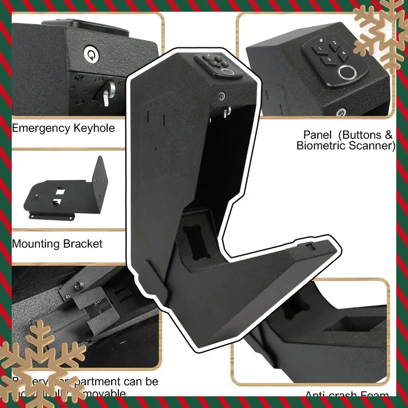 Biometric Handgun Safe, Quick Access Handgun Safe Lock Box for Home Fingerprint Hand Gun Safe Biometric/Keypad/Key Silent Mode
Biometric Handgun Safe, Quick Access Handgun Safe Lock Box for Home Fingerprint Hand Gun Safe Biometric/Keypad/Key Silent Mode