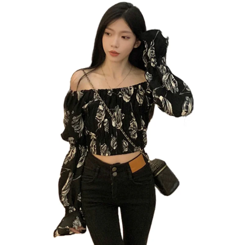 Summer New Feminine Chiffon Clothing Sexy Slash Neck Crop Tops Sweet Print Long Sleeve Slim Casual Streetwear Shirts Blouses
Summer New Feminine Chiffon Clothing Sexy Slash Neck Crop Tops Sweet Print Long Sleeve Slim Casual Streetwear Shirts Blouses