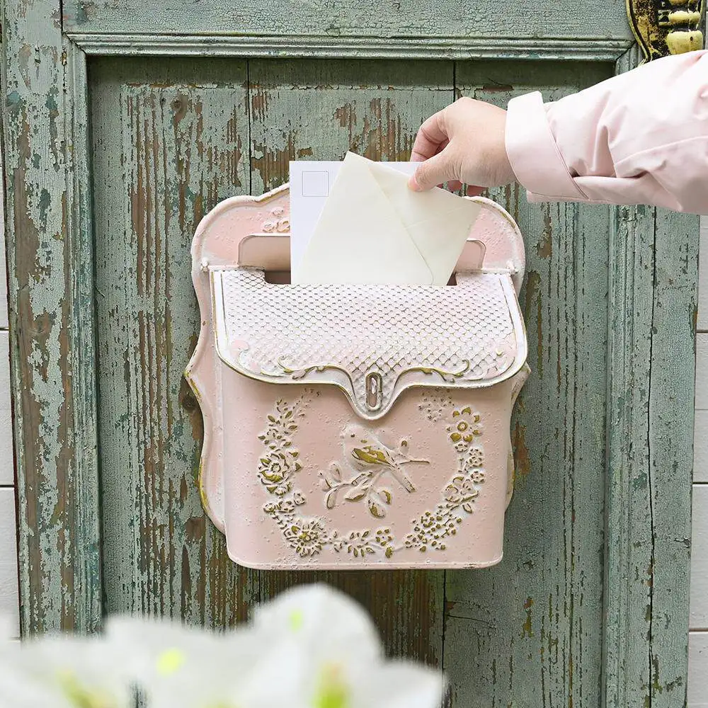 European flower and bird wall-mounted mailbox pink old wrought iron outdoor garden decoration mailbox rainproof and waterproof
European flower and bird wall-mounted mailbox pink old wrought iron outdoor garden decoration mailbox rainproof and waterproof