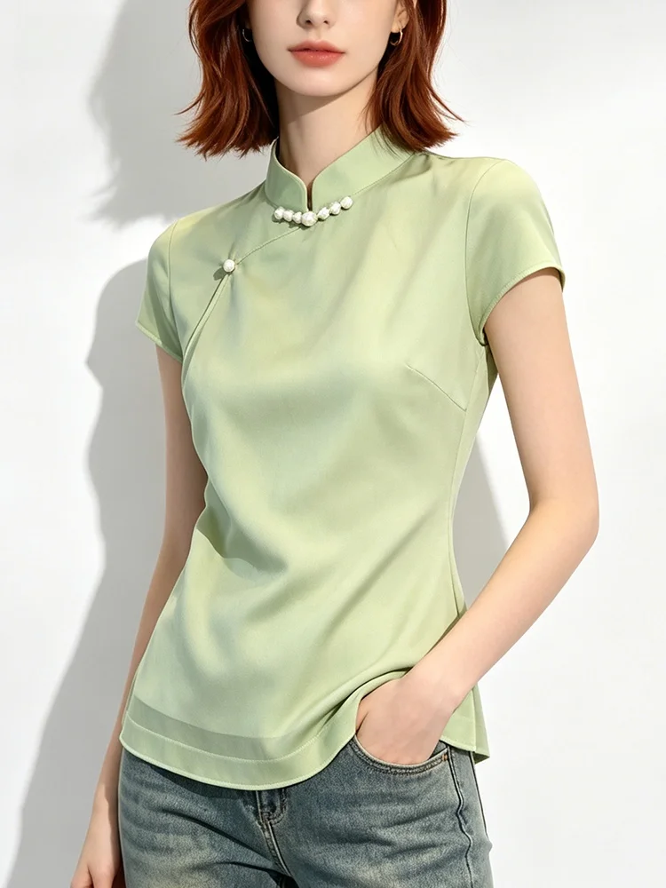 New Chinese Style Short Sleeve Shirt Women's Elegant Atmosphere Large Size Cara CLUB Spring Summer Fashion Casual Shirt
New Chinese Style Short Sleeve Shirt Women's Elegant Atmosphere Large Size Cara CLUB Spring Summer Fashion Casual Shirt