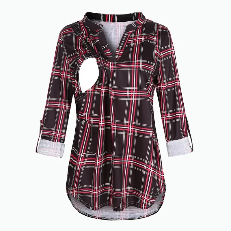 Pregnant Women's Spring and Autumn Soft and Comfortable Anti Light Out Breastfeeding Top Fashion V-neck Long Sleeve Shirt
Pregnant Women's Spring and Autumn Soft and Comfortable Anti Light Out Breastfeeding Top Fashion V-neck Long Sleeve Shirt