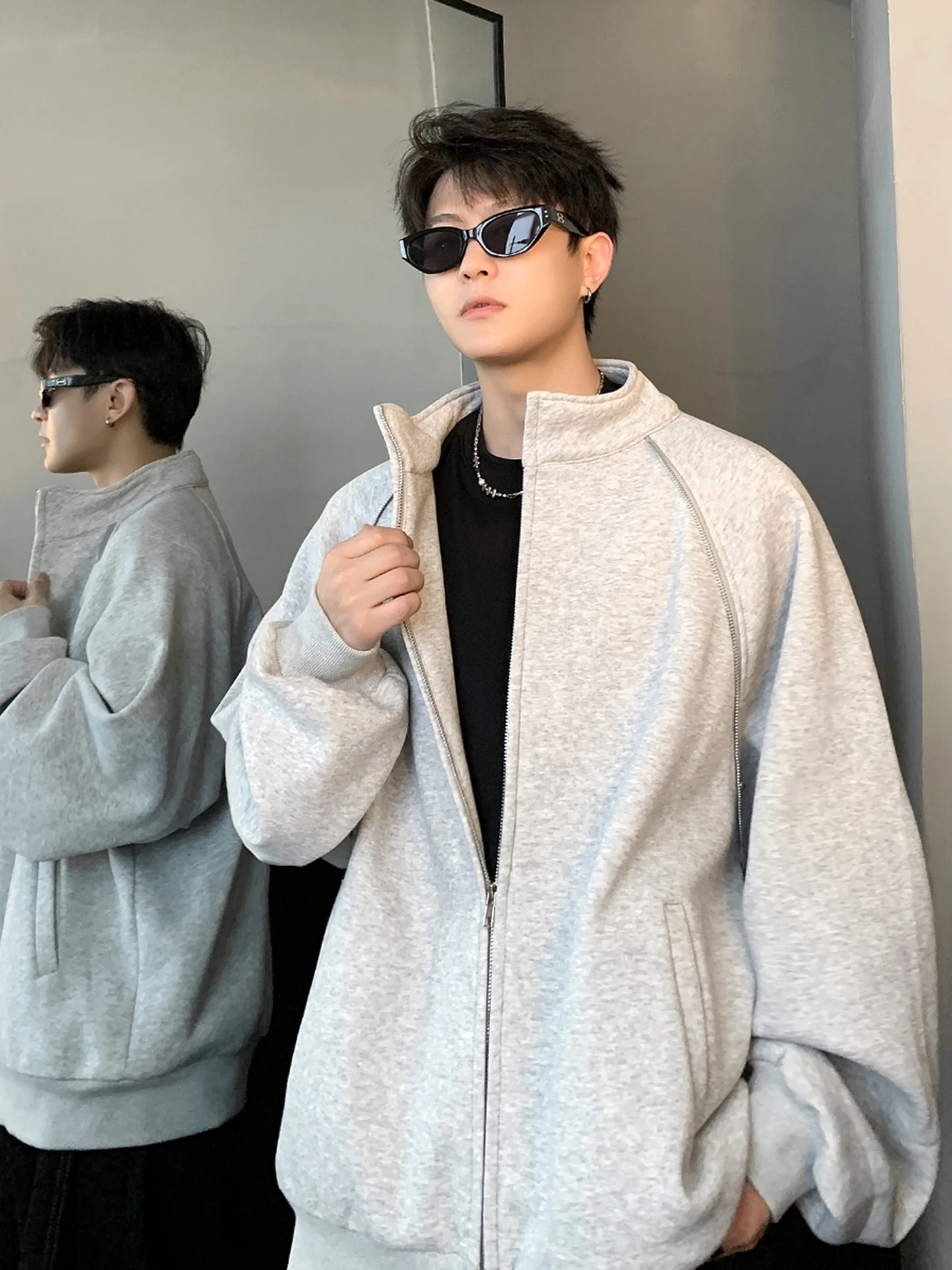 Men's Thiened Zipper Stand Collar Baseball Jaet Sweatirt Casual Loose Fit Long Sve Comfortable Polyester Fiber
Men's Thiened Zipper Stand Collar Baseball Jaet Sweatirt Casual Loose Fit Long Sve Comfortable Polyester Fiber