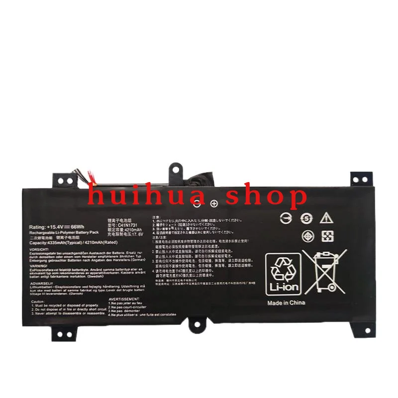 C41N1731 C41N1731-2 Laptop Battery for ASUS ROG Strix Gl704 GL504GM G515GV GL504GW GL504GS GL704GM S5C Rog15.4V 66Wh
C41N1731 C41N1731-2 Laptop Battery for ASUS ROG Strix Gl704 GL504GM G515GV GL504GW GL504GS GL704GM S5C Rog15.4V 66Wh