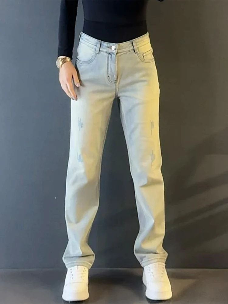 Fall New Style Men's Fashionable Casual Straight Leg Jeans Elastic Lightweight mid Waist Zipper Fly Decorative Pocket
Fall New Style Men's Fashionable Casual Straight Leg Jeans Elastic Lightweight mid Waist Zipper Fly Decorative Pocket