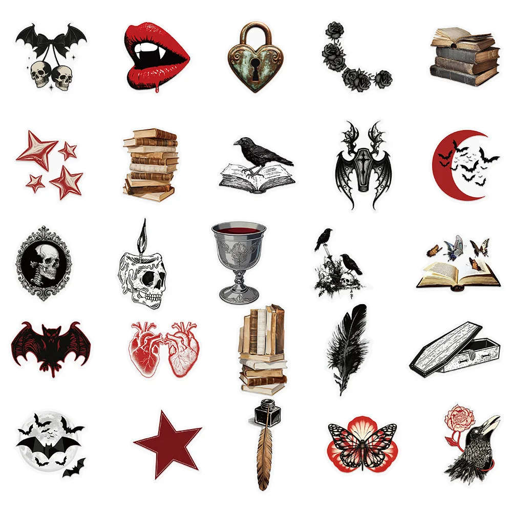50PCS Gothic Vampire Stickers Dark Aesthetic Skull Cartoon DIY Decorative Laptop Phone Case iPad Waterproof Stickers Kids Toy
50PCS Gothic Vampire Stickers Dark Aesthetic Skull Cartoon DIY Decorative Laptop Phone Case iPad Waterproof Stickers Kids Toy