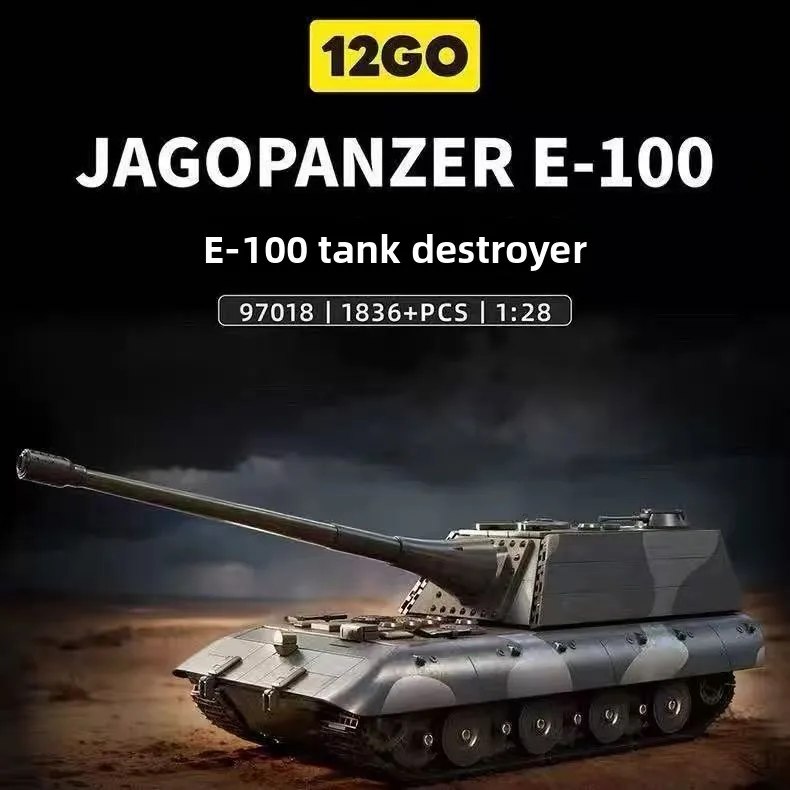 New 12GO WWII E100 Tank Destroyer Model Building Blocks Military Toy Gift for Boys Assembly Required Plastic ABS Material
New 12GO WWII E100 Tank Destroyer Model Building Blocks Military Toy Gift for Boys Assembly Required Plastic ABS Material
