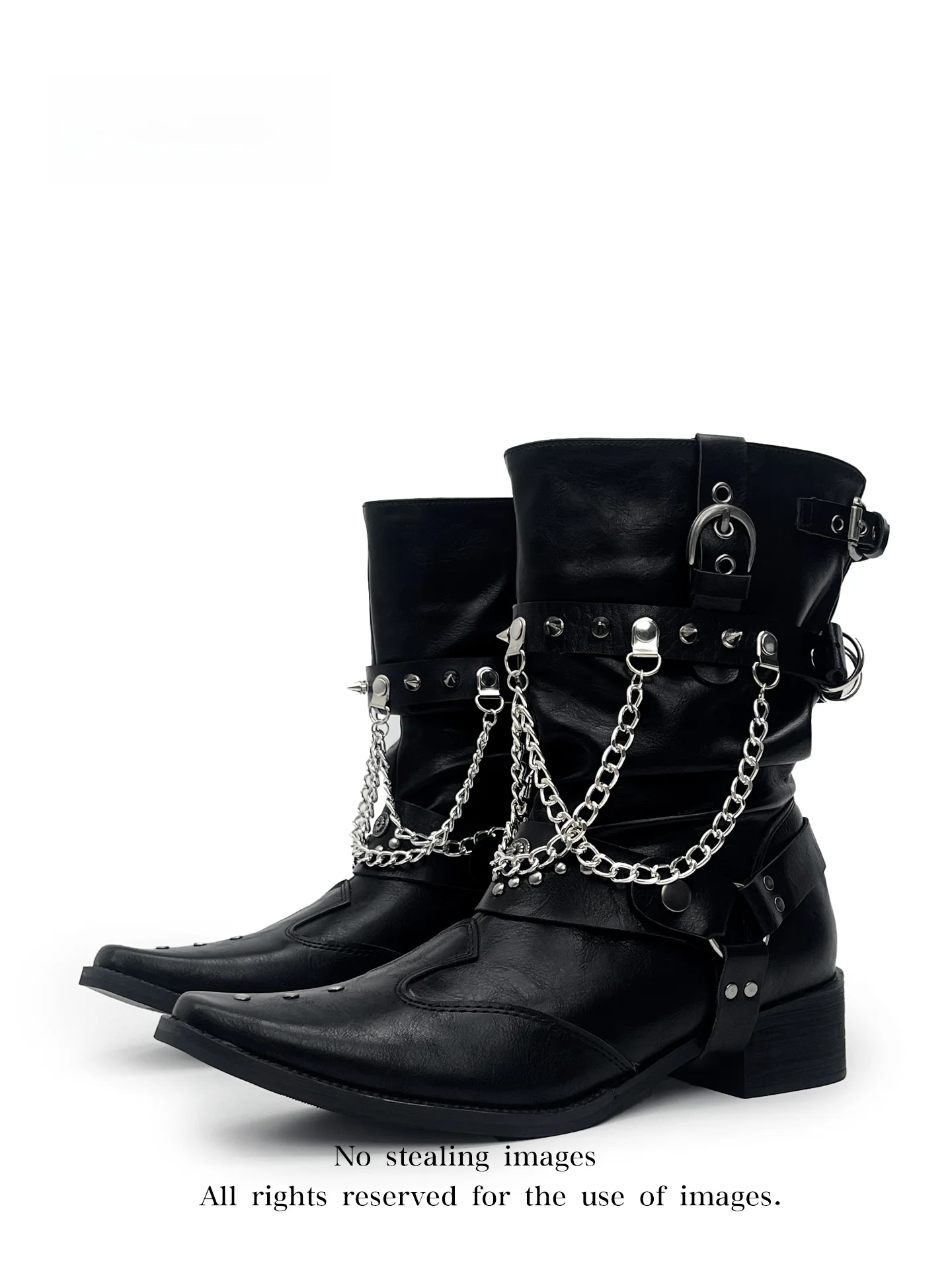 MibVias Punk Western Cowboy Boots Women's Pointed Toe Mid-Calf Dark Sexy Short Boots Metal Chain Embellished Fashionable
MibVias Punk Western Cowboy Boots Women's Pointed Toe Mid-Calf Dark Sexy Short Boots Metal Chain Embellished Fashionable