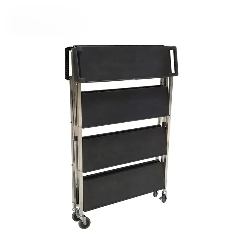 Restaurant Hotel Room Dinner Service Collapsible Utility Cart Plastic Folding Serving Trolley
Restaurant Hotel Room Dinner Service Collapsible Utility Cart Plastic Folding Serving Trolley