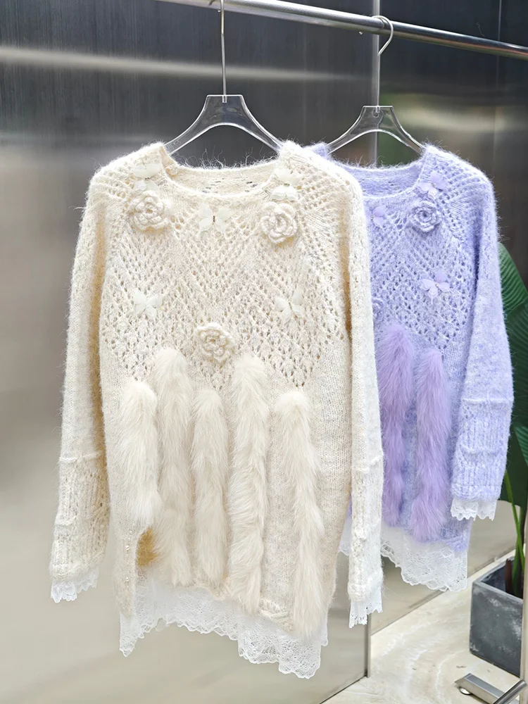 2025 Autumn Real Fox Fur Women Coat Loose Spring Fox Fur Strip Sewed Toghter Decoration Sweater Outerwear Female Coats
2025 Autumn Real Fox Fur Women Coat Loose Spring Fox Fur Strip Sewed Toghter Decoration Sweater Outerwear Female Coats