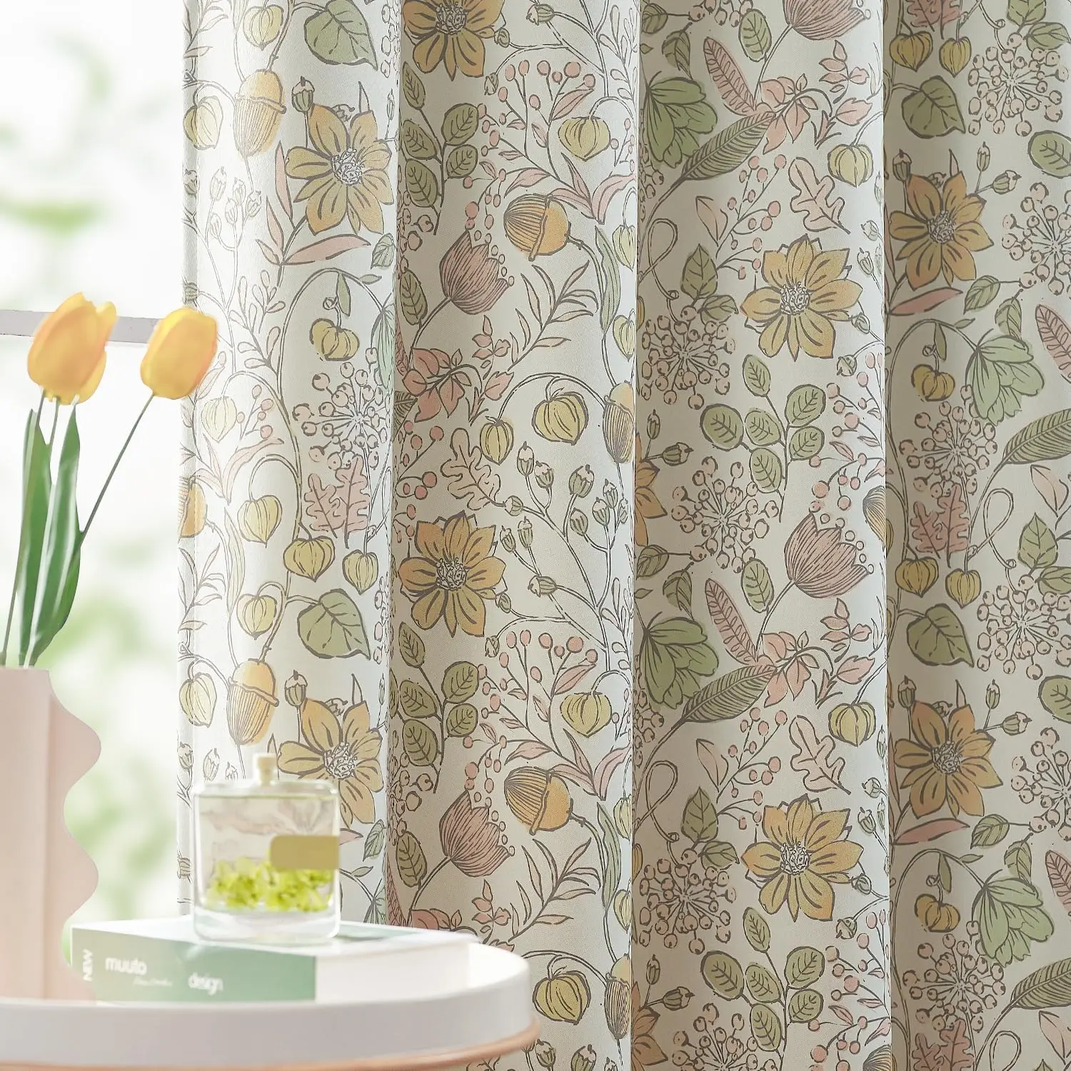 Yellow Floral Blackout Curtains for Girls Room, Farmhouse Drapes 84 Inch Length, Set of 2 Panels
Yellow Floral Blackout Curtains for Girls Room, Farmhouse Drapes 84 Inch Length, Set of 2 Panels