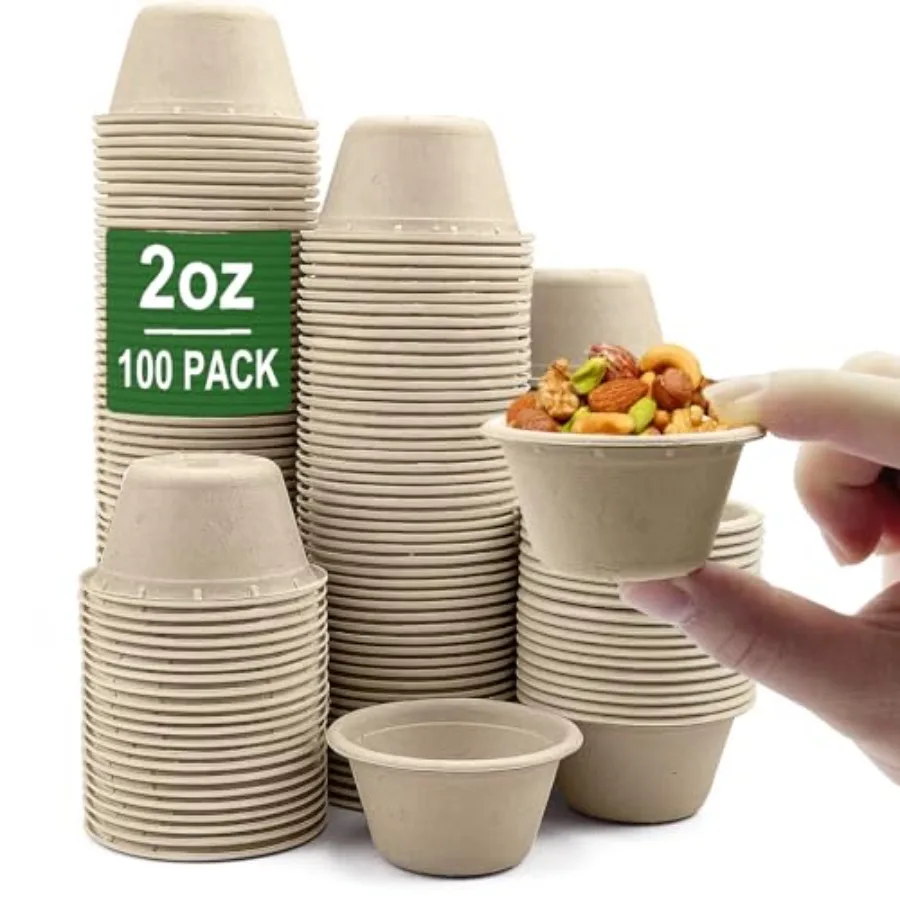 2 oz Disposable Bagasse Fiber Souffle Cups 100pk, 100% Biodegradable Compostable Condiment Cups Sample Cup Tasting Cup,Pack of
2 oz Disposable Bagasse Fiber Souffle Cups 100pk, 100% Biodegradable Compostable Condiment Cups Sample Cup Tasting Cup,Pack of