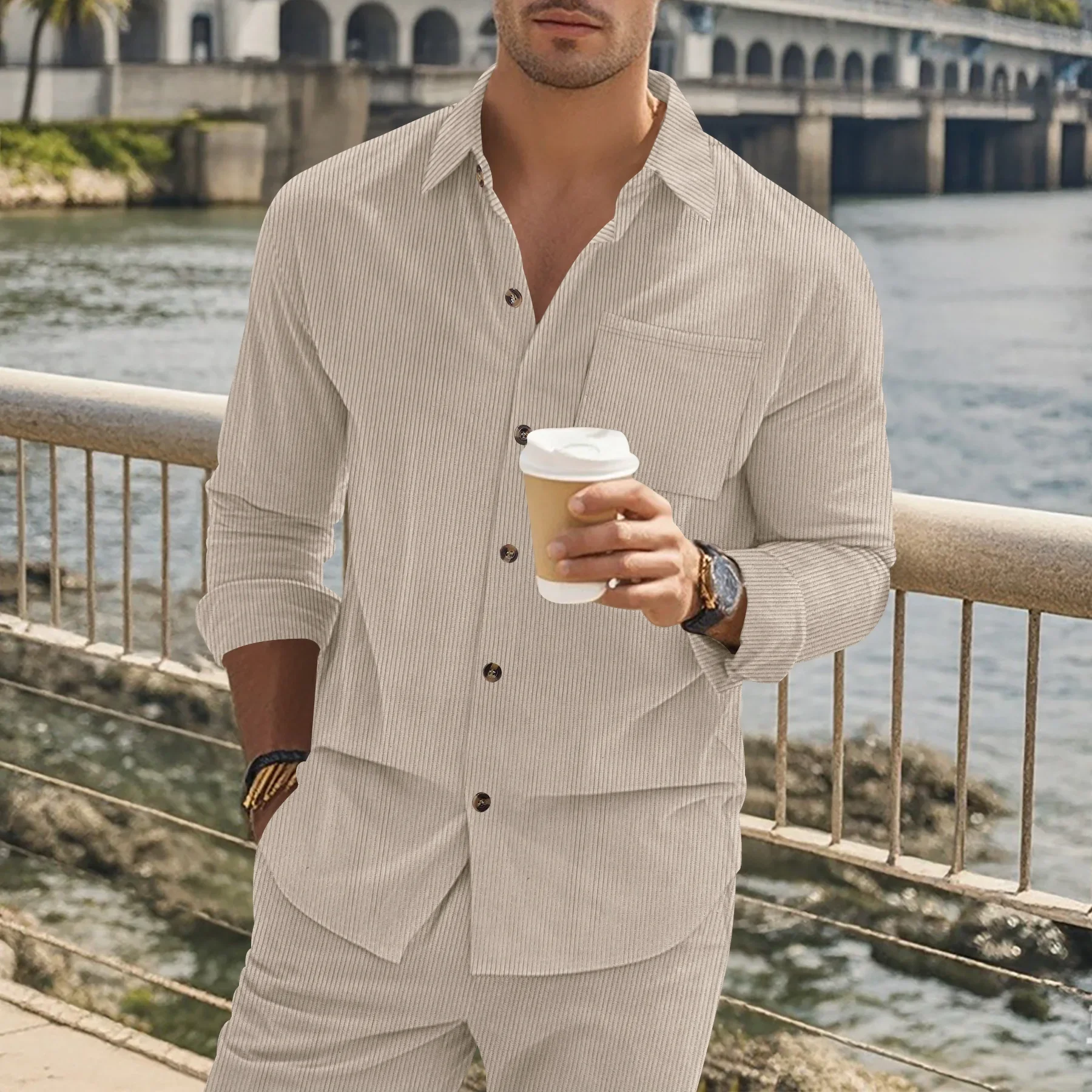 New autumn and winter men's corduroy shirt long-sleeved button solid color cardigan top hombre camisa termica masculina t shirt
New autumn and winter men's corduroy shirt long-sleeved button solid color cardigan top hombre camisa termica masculina t shirt