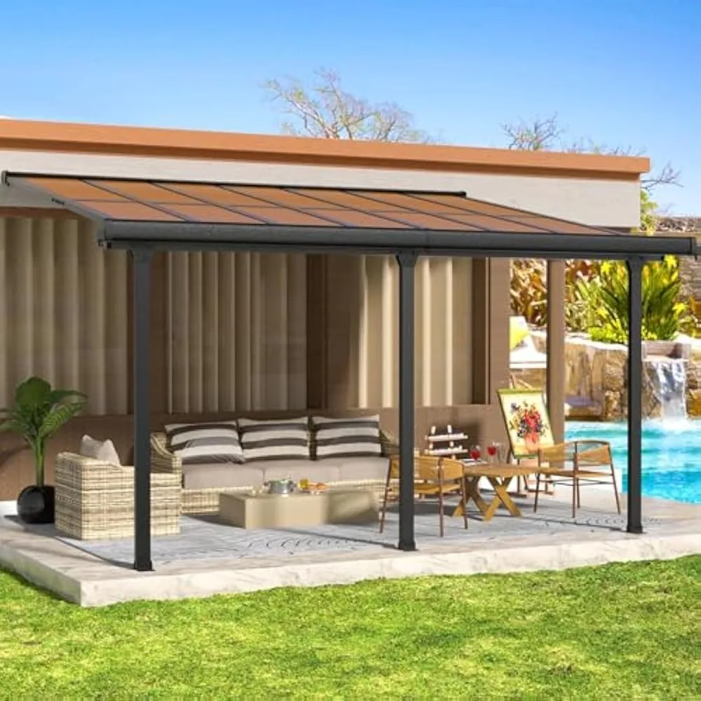 Adjustable Wall-Mounted Gazebo, PC Panel Roof Outdoor Pergola with Drainage Holes & Aluminum Frame, Outdoor Patio Lean
Adjustable Wall-Mounted Gazebo, PC Panel Roof Outdoor Pergola with Drainage Holes & Aluminum Frame, Outdoor Patio Lean