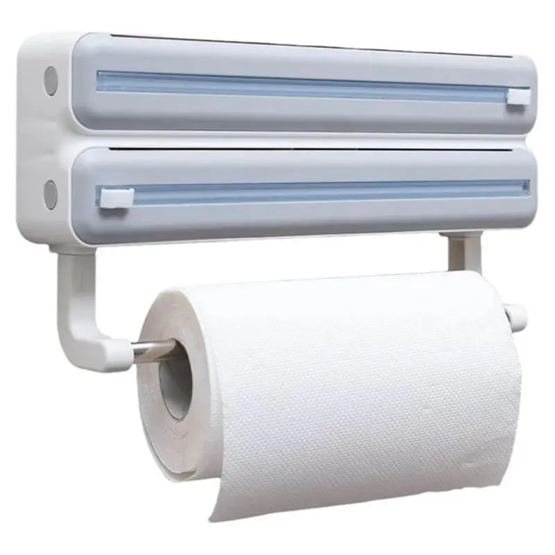 ABFU-Aluminum Foil Cling Film Organizer-Roll Dispenser With Cutter-Wall Mount Wrap Holder With Paper Towel Holder
ABFU-Aluminum Foil Cling Film Organizer-Roll Dispenser With Cutter-Wall Mount Wrap Holder With Paper Towel Holder