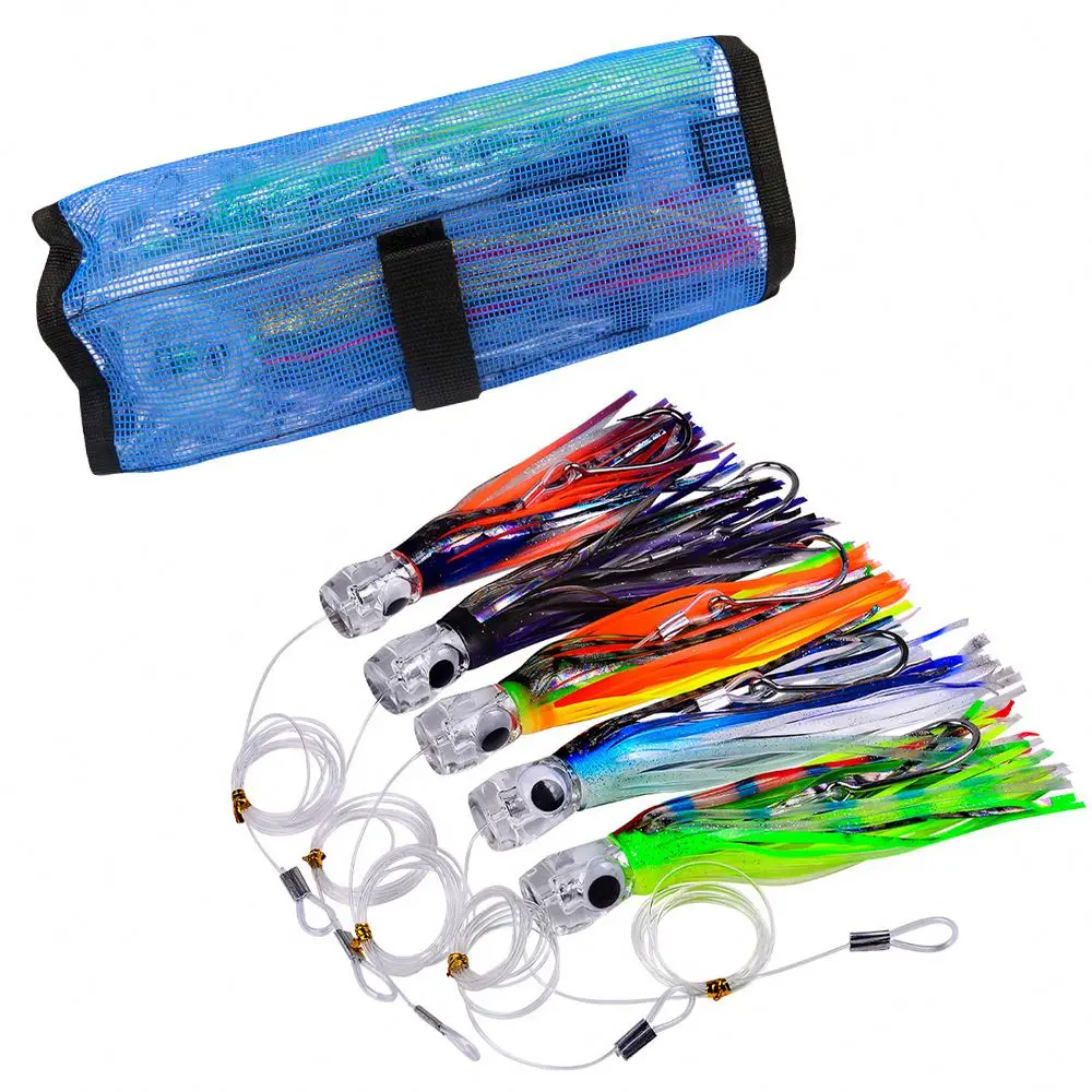 6pcs/bag Rigged Hook Big Game Fishing Lure Fresh Water Metal Head Offshore Octopus Marlin Saltwater Tuna Trolling Fishing Lures
6pcs/bag Rigged Hook Big Game Fishing Lure Fresh Water Metal Head Offshore Octopus Marlin Saltwater Tuna Trolling Fishing Lures