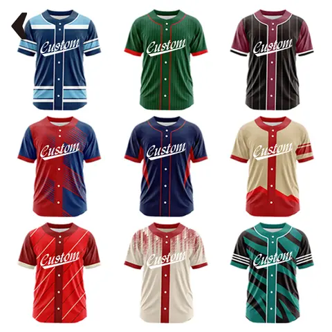 Custom Button Men Baseball Jersey Color Print Personal Team Name Sponsor Number Hip Hop Sportswear Women Baseball T-shirt ZB3994