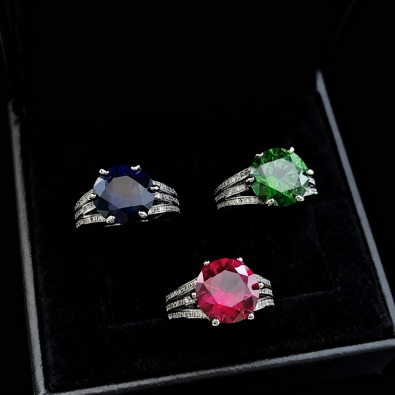 Luxurious Round Octagonal Cut Large Gemstone Ring - Set with CZ Sapphire - for Ladies' Cocktail Parties - Fashionable Jewelry
Luxurious Round Octagonal Cut Large Gemstone Ring - Set with CZ Sapphire - for Ladies' Cocktail Parties - Fashionable Jewelry