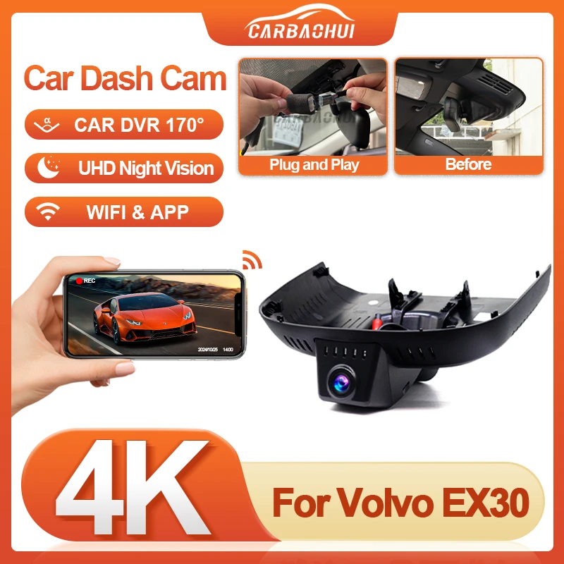 For Volvo EX30 2024 2025 Plug and Play Front and Rear 4K Dashcam for Car Camera Recorder Dashcam WIFI Car Dvr Recording Devices
For Volvo EX30 2024 2025 Plug and Play Front and Rear 4K Dashcam for Car Camera Recorder Dashcam WIFI Car Dvr Recording Devices