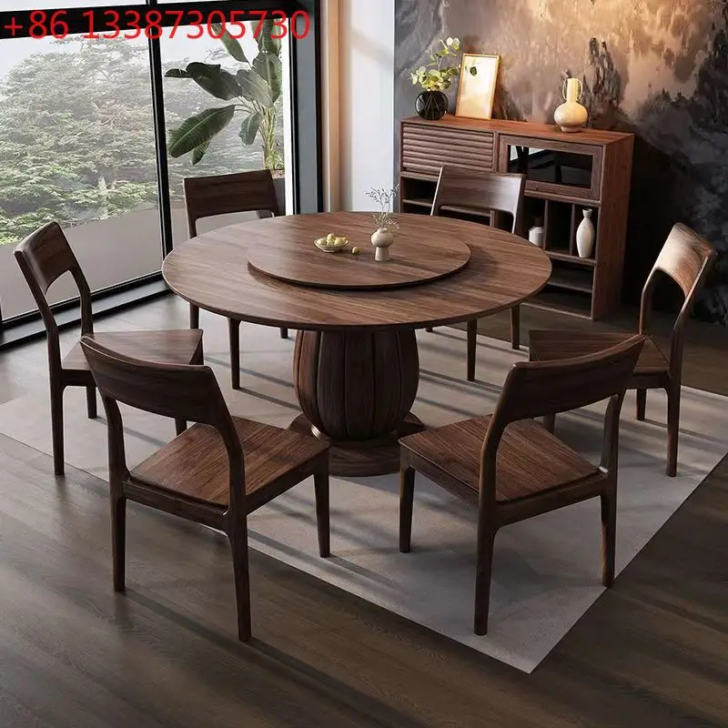 Walnut solid wood dining table turntable small apartment round table dining table household modern
Walnut solid wood dining table turntable small apartment round table dining table household modern