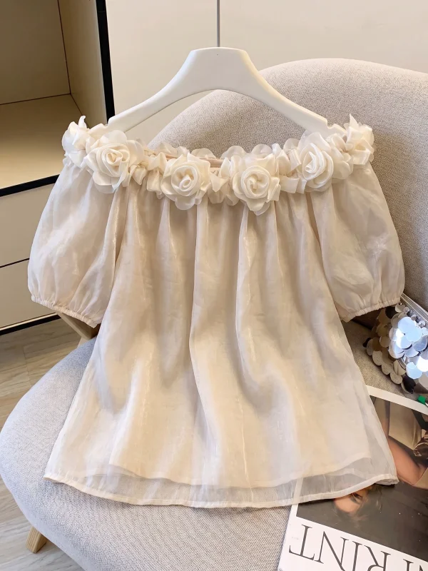 3D Floral One Shoulder Chiffon Top Women's Summer New Style plus Size Beautiful Small Shirt Super Cute Korean Loose Fit Blouse
3D Floral One Shoulder Chiffon Top Women's Summer New Style plus Size Beautiful Small Shirt Super Cute Korean Loose Fit Blouse