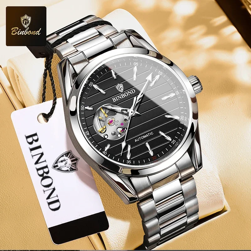 BINBOND модные подлинные мужские часы, роскошные светящиеся водонепроницаемые стальные полосы, мужские полностью автоматические механические часы
BINBOND модные подлинные мужские часы, роскошные светящиеся водонепроницаемые стальные полосы, мужские полностью автоматические механические часы