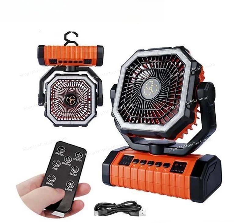 Portable suspended outdoor camping fan lamp, with long battery life and rechargeable for night fishing lighting.
Portable suspended outdoor camping fan lamp, with long battery life and rechargeable for night fishing lighting.