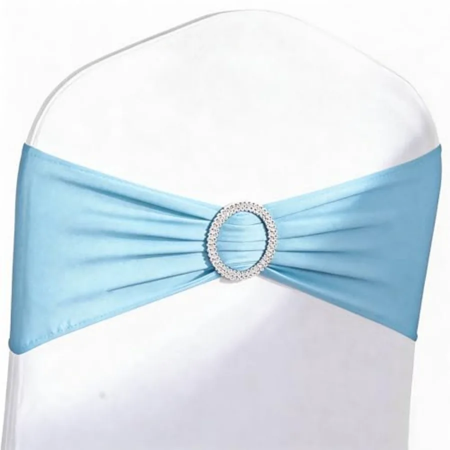Chair Sashes 50 Pack, Light Blue Spandex Chairs Bands Bows with Buckle Slider for Wedding Party Banquet Decoration
Chair Sashes 50 Pack, Light Blue Spandex Chairs Bands Bows with Buckle Slider for Wedding Party Banquet Decoration