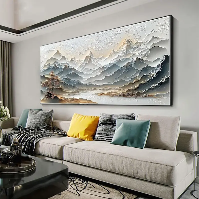 2D/Flat 1pc Large Abstract Mountain Canvas Wall Art, Noframed Natural Mountain Texture Landscape Wall Art for Living Room Decor
2D/Flat 1pc Large Abstract Mountain Canvas Wall Art, Noframed Natural Mountain Texture Landscape Wall Art for Living Room Decor